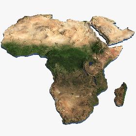 3D Africa Continent Map model